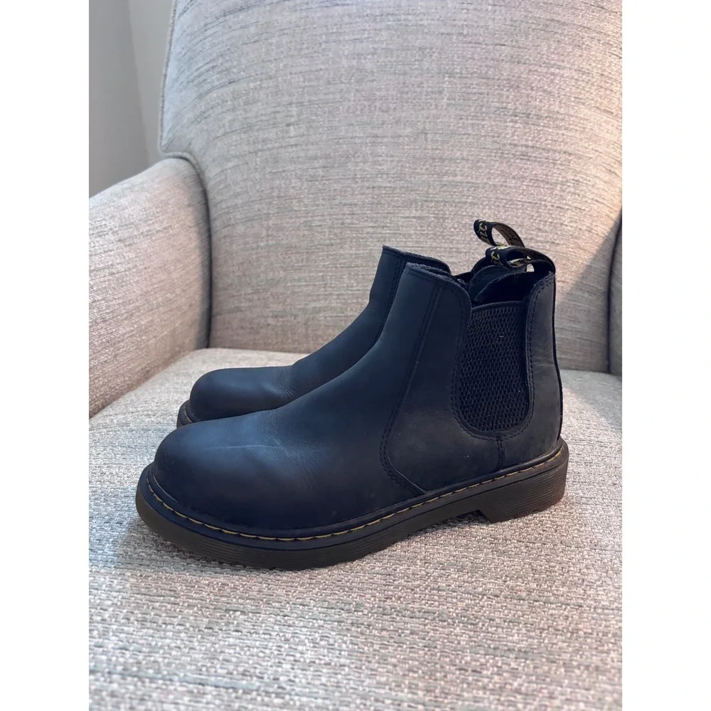 Dr. Martens Banzai Black Leather Chelsea Boots Youth US 3 AW004 SK 05 R